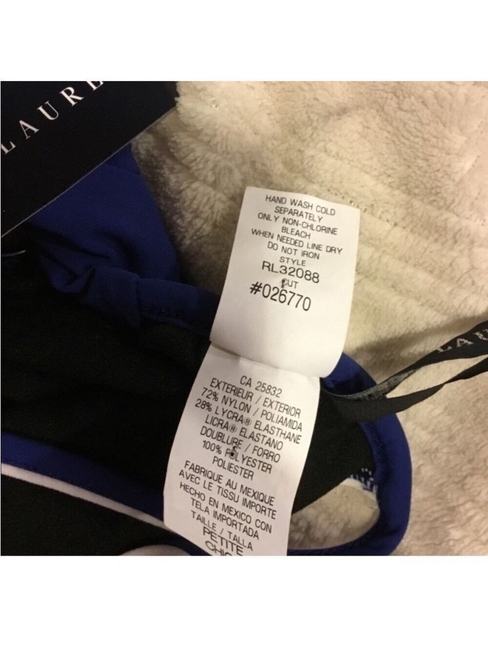 Women's Ralph Lauren Blue & White Halter Bikini Top S - Picture 3 of 14